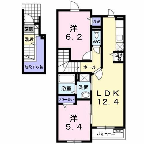 T.オーブ(2LDK/2階)の間取り写真