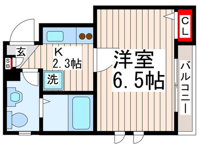 ハイネス新江古田(1K/3階)の間取り写真