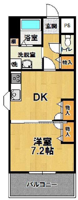 CASAアモールII(1DK/1階)の間取り写真