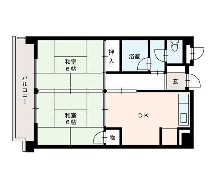 プロスパー85(2DK/2階)の間取り写真