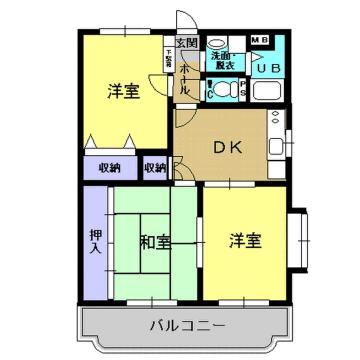 コンフォート松田(3DK/2階)の間取り写真