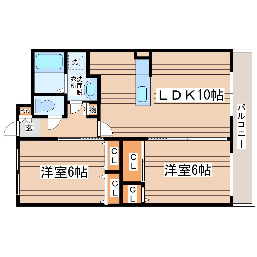 FORMII(2LDK/3階)の間取り写真