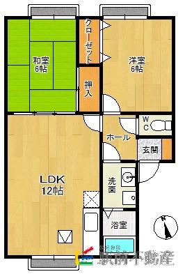 メロディービューラーA(2LDK/2階)の間取り写真