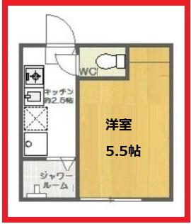 ラヴィエンローズ(1K/2階)の間取り写真
