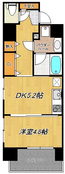 日神デュオステージ蕨(1DK/1階)の間取り写真