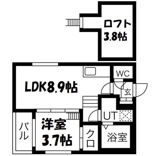 ハーモニーテラス千種II(1LDK/2階)の間取り写真