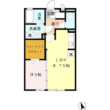 セント・ビラ田中(1LDK/1階)の間取り写真