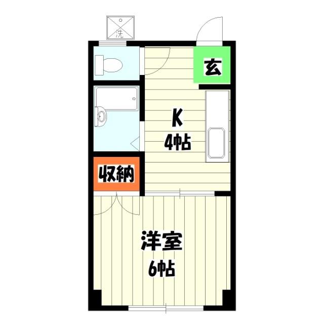 フジハイツ西品川(1K/1階)の間取り写真