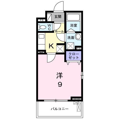 プリル吉祥院(1K/2階)の間取り写真