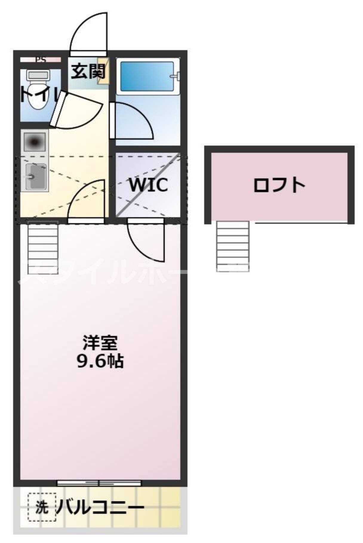 セザンヌ菰口(1K/2階)の間取り写真