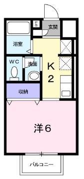 スモールフォレストB(1K/1階)の間取り写真