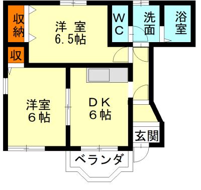 ガーデンハウスK B(2DK/1階)の間取り写真