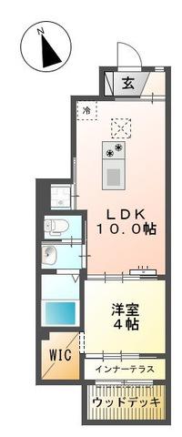 ラシーダ(1LDK/1階)の間取り写真