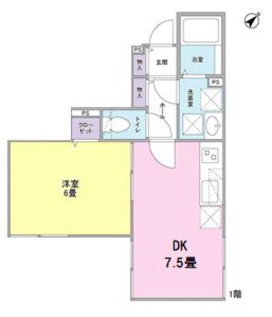 ルミナスフラット(1DK/1階)の間取り写真