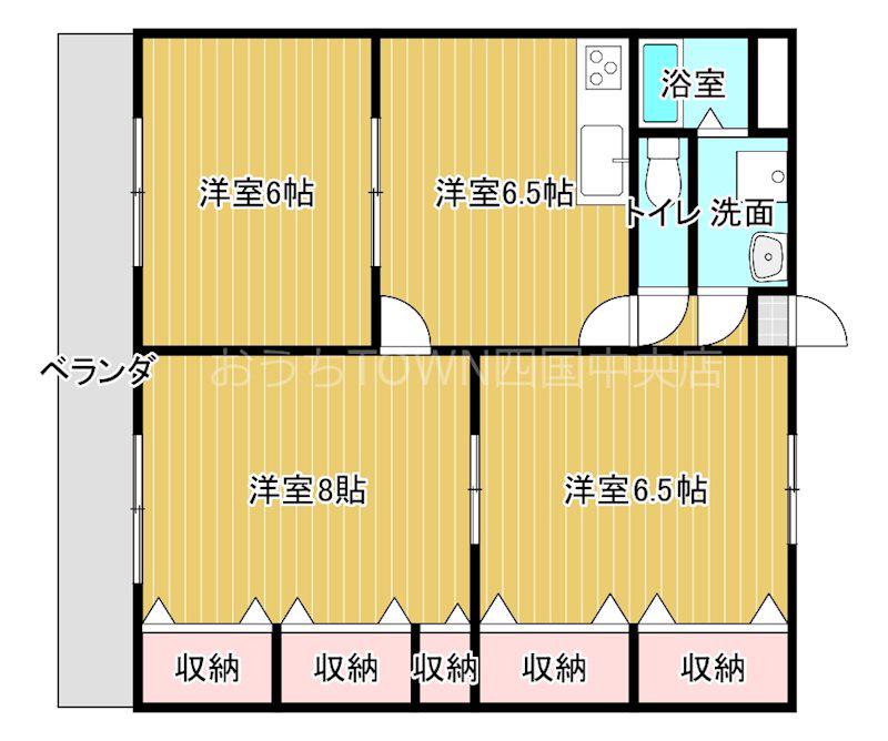 ビューテラス福田(3DK/1階)の間取り写真