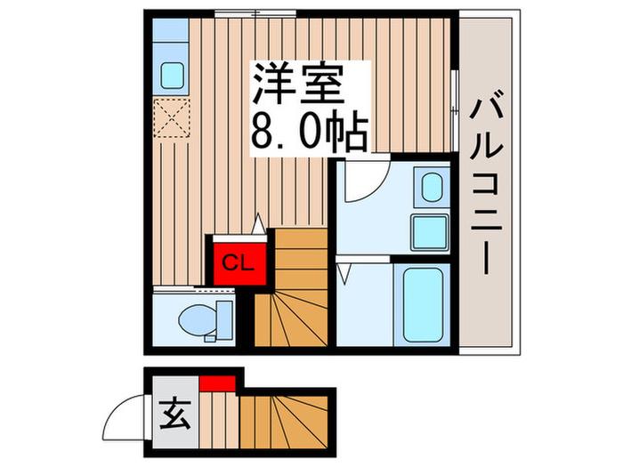 ベレガンス柏常盤台V(ワンルーム/1階)の間取り写真