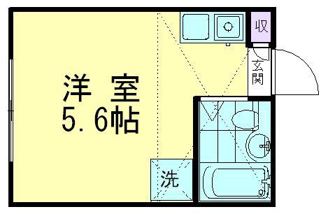 カーサピノン(ワンルーム/1階)の間取り写真
