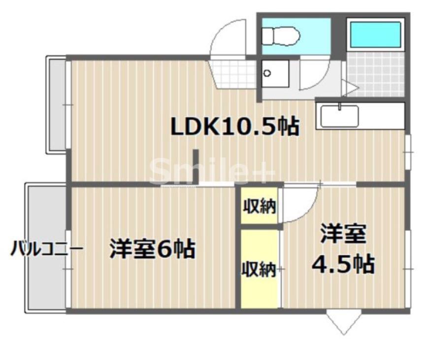 サザンハイツ(2LDK/1階)の間取り写真
