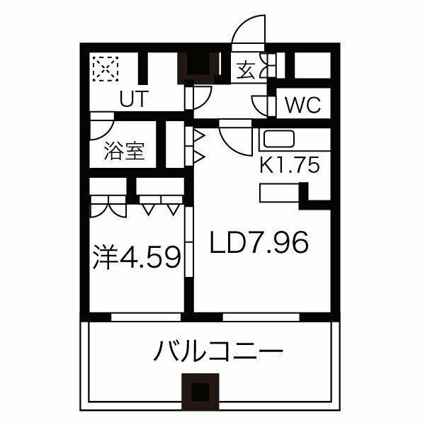 レガーロ美術館通(1LDK/7階)の間取り写真