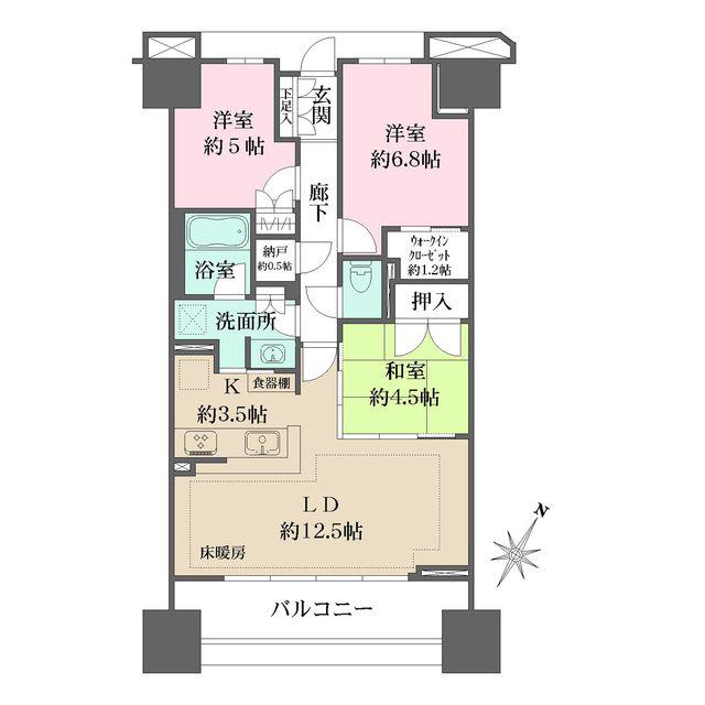 ザ・パークハウス青砥(3LDK/7階)の間取り写真