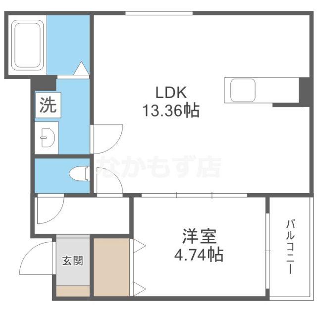 ヴィレ堺湊(1LDK/2階)の間取り写真