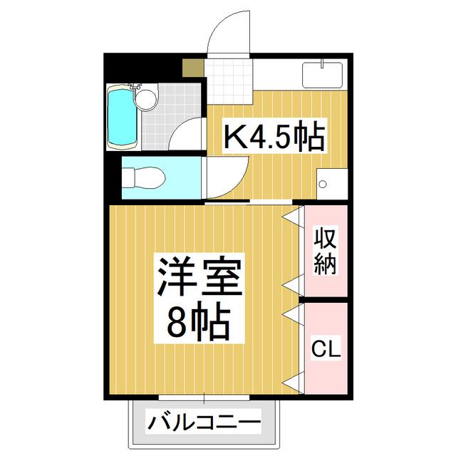 SURPLUS ONEローデアコートB(1K/1階)の間取り写真