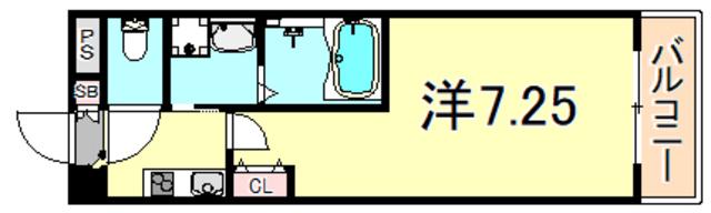 ジェンシア塚口(1K/1階)の間取り写真