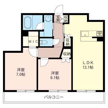 アムールサージュ(2LDK/3階)の間取り写真