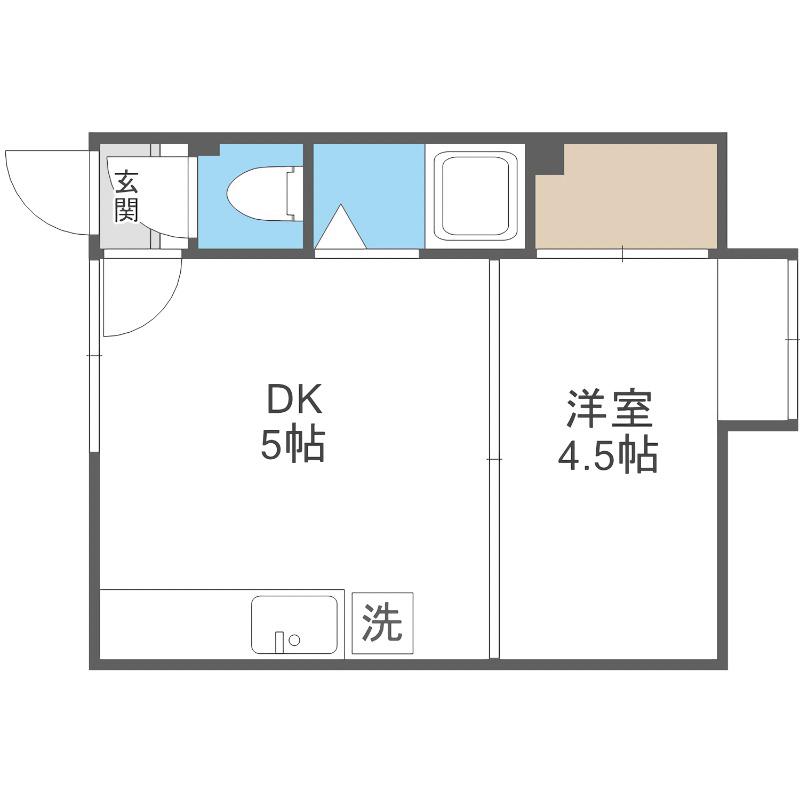 近藤マンション(1DK/1階)の間取り写真