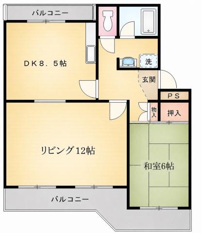 オイコス エダ(1LDK/3階)の間取り写真