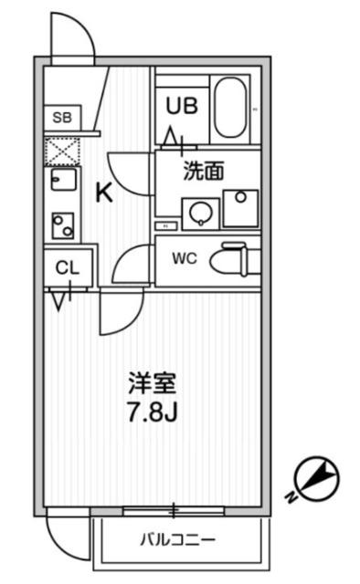 T′S CUOREお花茶屋(1K/3階)の間取り写真