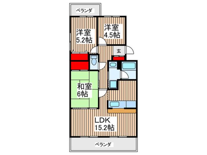 新座四季タウン(3LDK/2階)の間取り写真