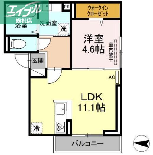 シークエンス(1LDK/3階)の間取り写真