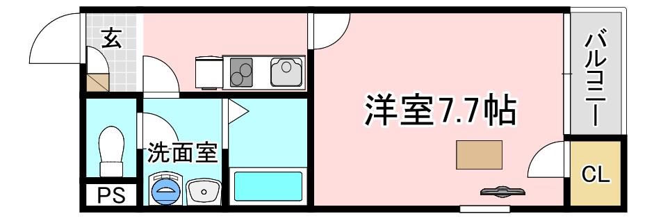 レーヴ守山(1K/1階)の間取り写真