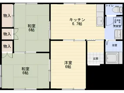 トライアングル(3DK/2階)の間取り写真