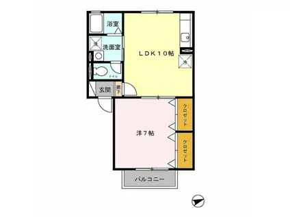 カメリアIII(1LDK/1階)の間取り写真