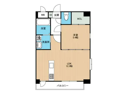 オーラ水前寺(1LDK/10階)の間取り写真