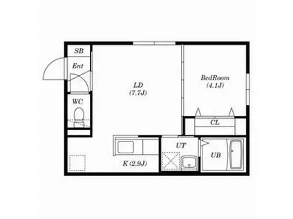 シティアヴェニュー発寒(1LDK/4階)の間取り写真