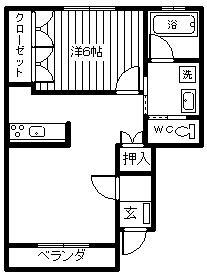 パーク・アクシス(1LDK/1階)の間取り写真