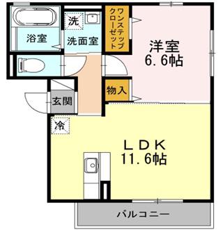 グリシーナGLICINA(1LDK/3階)の間取り写真