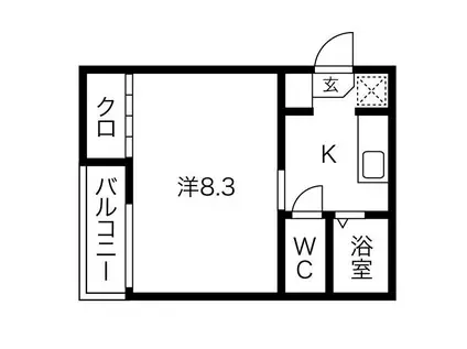 オークハウス桜(1K/1階)の間取り写真