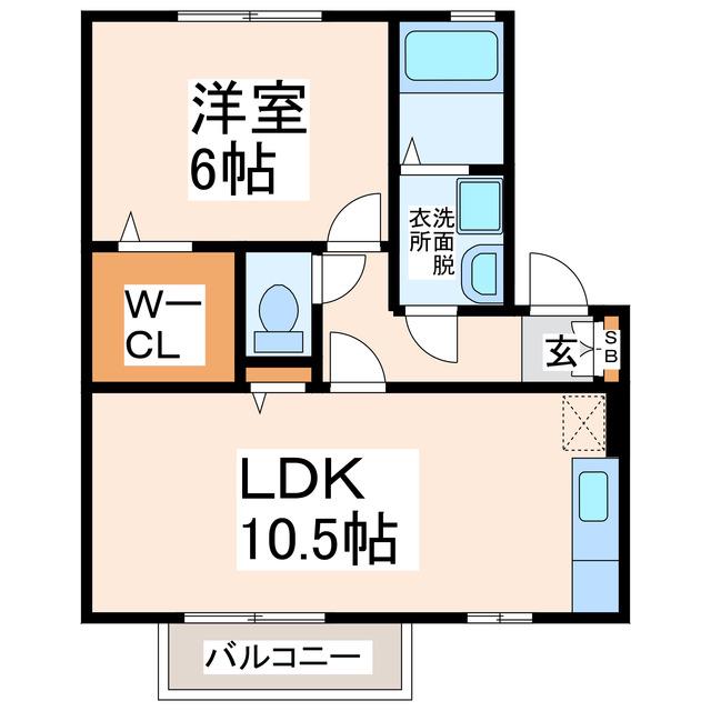 ウィルモア須屋(1LDK/1階)の間取り写真