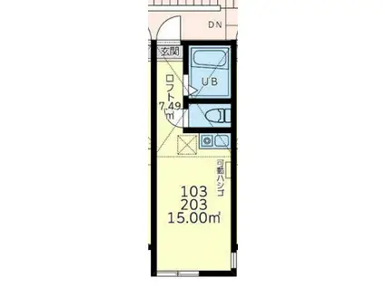 ユナイト南太田メディシス(ワンルーム/2階)の間取り写真