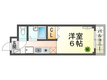 ソレイユ南武庫之荘(ワンルーム/3階)の間取り写真