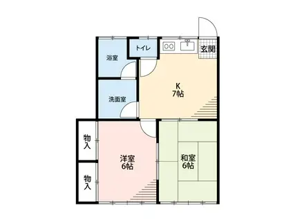 メゾン鎌田2(2DK/1階)の間取り写真