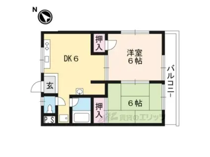 ユニオンビル(2DK/3階)の間取り写真