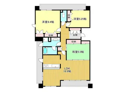 ル・シェモア上西(3LDK/7階)の間取り写真