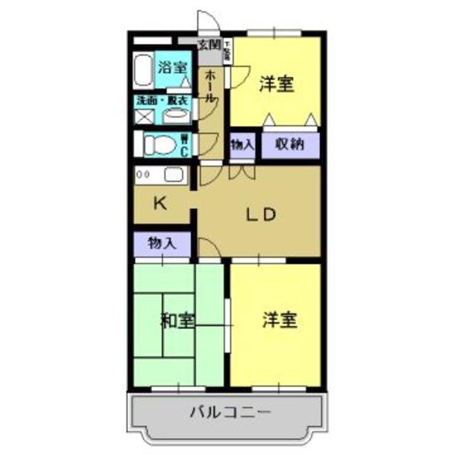 エールマンション東一宮(3LDK/3階)の間取り写真