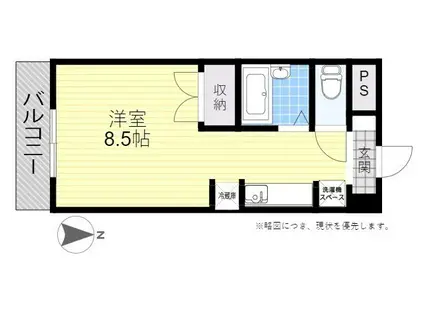 WINDOM新栄(ワンルーム/3階)の間取り写真