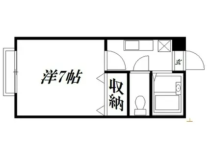 サニーヒルズ(1K/4階)の間取り写真